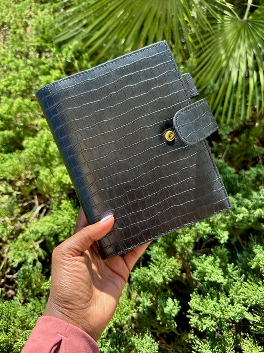 Black A6 Croc Wallet