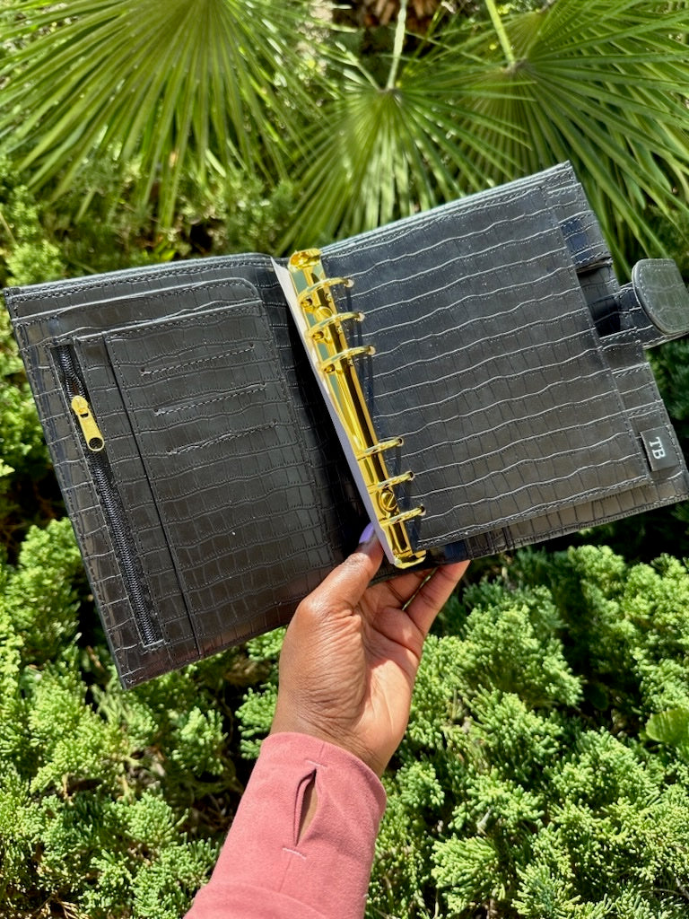 Black A6 Croc Wallet