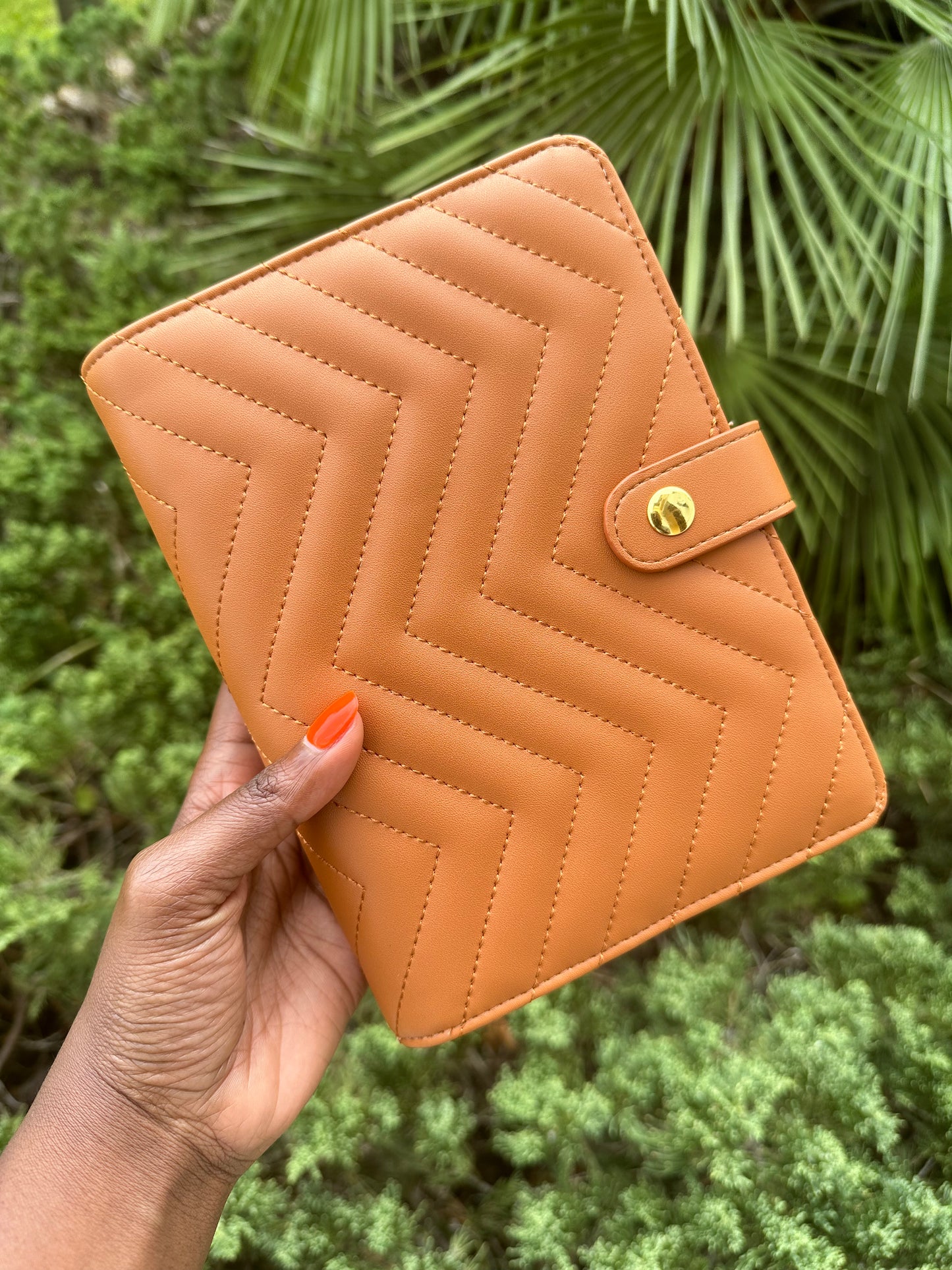 Sweet Caramel A6 Quilted Binder