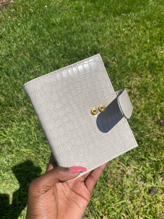 Taupe A7 Croc Wallet